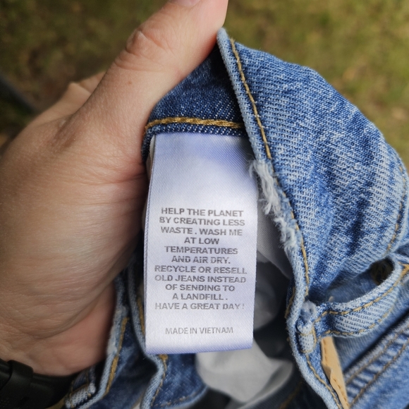 Pac Sun Stretch Dad Jeans medium acid wash size 24 distressed edges - Picture 9 of 10